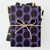 Halloween Pumpkins Hand Drawn Sinaasappel Black Pa Inpakpapier Vel (In situ)