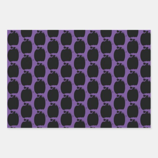 Halloween Pumpkins Hand Drawn Sinaasappel Black Pa Inpakpapier Vel (Voorkant)