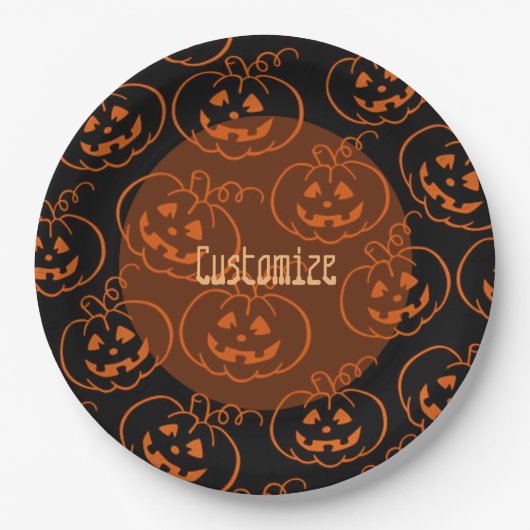 Halloween Pumpkins Jack-O-Lantern-Borden Papieren Bordje (Voorkant)