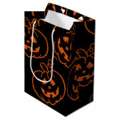 Halloween Pumpkins Jack-O-Lantern Gift Bag Medium Cadeauzakje (Voorkant Gekanteld)