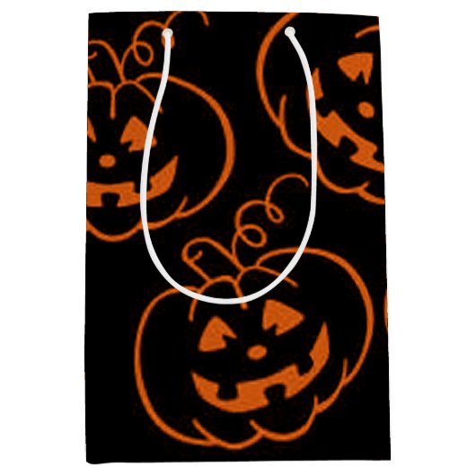 Halloween Pumpkins Jack-O-Lantern Gift Bag Medium Cadeauzakje (Voorkant)