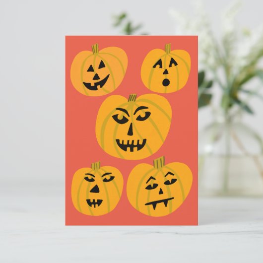 Halloween Pumpkins Jack-O-Lantern Kaart (Staand voorkant)