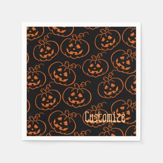 Halloween Pumpkins Jack-O-Lantern Napkins Servet (Voorkant)