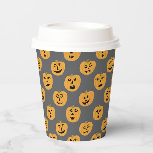 Halloween PUMPKINS Jack-O-Lantern Papieren Bekers (Voorkant)
