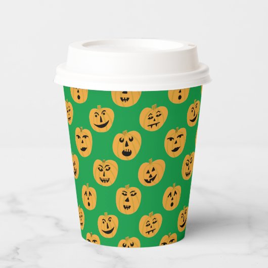 Halloween PUMPKINS Jack-O-Lantern Papieren Bekers (Voorkant)