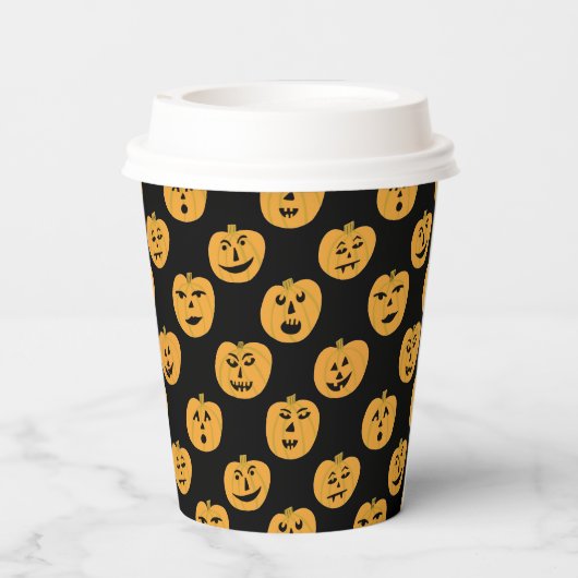 Halloween PUMPKINS Jack-O-Lantern Papieren Bekers (Achterkant)