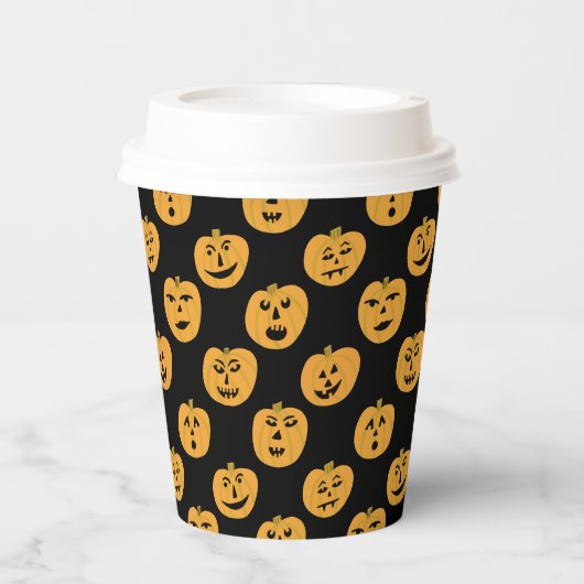 Halloween PUMPKINS Jack-O-Lantern Papieren Bekers (Voorkant)