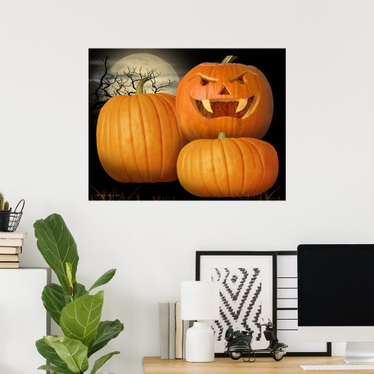 Halloween Pumpkins & Jack-o-Lantern Poster (Thuiskantoor)