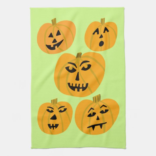 Halloween PUMPKINS Jack-O-Lantern Theedoek (Verticaal)