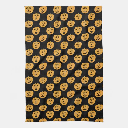 Halloween PUMPKINS Jack-O-Lantern Theedoek (Verticaal)