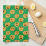Halloween PUMPKINS Jack-O-Lantern Theedoek<br><div class="desc">Decoreer je keuken met deze leuke pompoenen keukenhanddoek. Maakt een geweldig seizoensgebonden huishouden of bruiloft cadeau! U kunt het aanpassen en tekst ook toevoegen. Bekijk mijn winkel voor veel meer kleuren en patronen!</div>