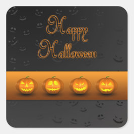 Halloween Pumpkins Jack-o-Lantern Vierkante Sticker