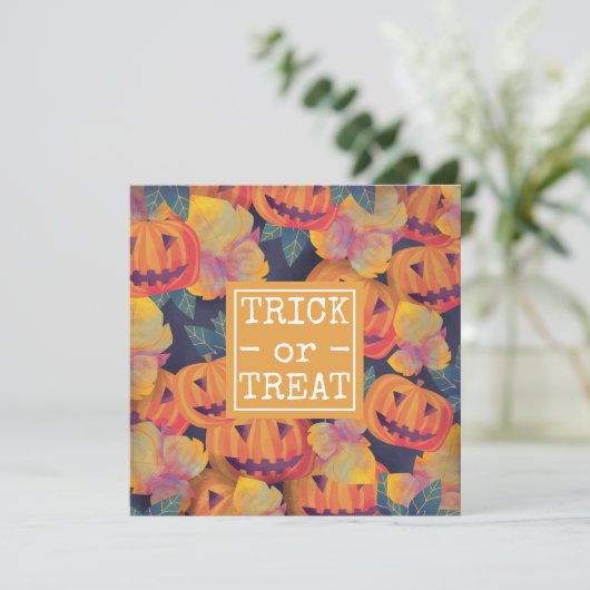 Halloween Pumpkins Kostuumfeest | Uitnodiging (Staand voorkant)