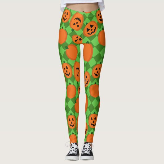 Halloween Pumpkins Leggings (Voorkant)