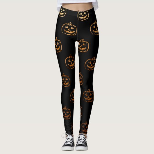 Halloween Pumpkins Leggings (Voorkant)