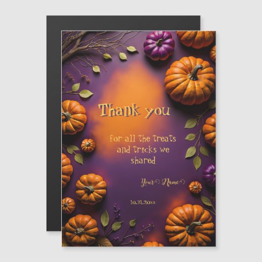Halloween Pumpkins Magnetische Uitnodiging (Voorkant / Achterkant)
