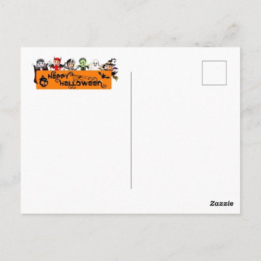 Halloween Pumpkins met heks Briefkaart (Achterkant)