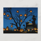 Halloween Pumpkins met heks Briefkaart (Voorkant)