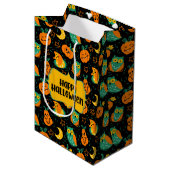Halloween Pumpkins Moon Owls Gift Bag Medium Cadeauzakje (Voorkant Gekanteld)