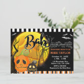 Halloween Pumpkins Moonlight Baby shower Kaart (Staand voorkant)