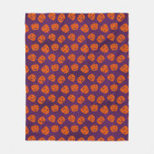 Halloween Pumpkins on Purple Background Pattern Fleece Deken (Voorkant)