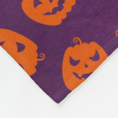 Halloween Pumpkins on Purple Background Pattern Fleece Deken (Hoek)