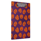 Halloween Pumpkins op Paars Achtergrondpatroon Klembord (Rechts)