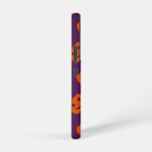 Halloween Pumpkins op Paars Achtergrondpatroon Samsung Galaxy Hoesje (Rechterkant)