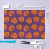 Halloween Pumpkins op Paars Achtergrondpatroon Tissuepapier (Craft)