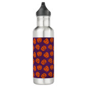 Halloween Pumpkins op Paars Achtergrondpatroon Waterfles (Rechts)