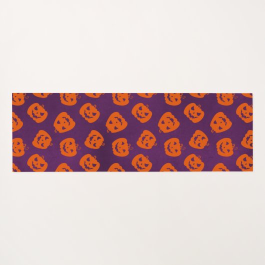 Halloween Pumpkins op Paars Achtergrondpatroon Yogamat (Achterkant (horizontaal))