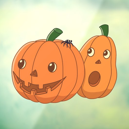 Halloween Pumpkins Pair Raamsticker (Vel 3)