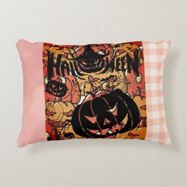 Halloween, Pumpkins Party, Black Pink Accent Kussen