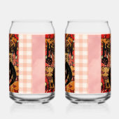 Halloween, Pumpkins Party, Black Pink Blikvorm Glas (Links)