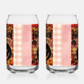 Halloween, Pumpkins Party, Black Pink Blikvorm Glas (Rechts)
