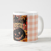Halloween, Pumpkins Party, Black Pink  Grote Koffiekop (Voorkant rechts)
