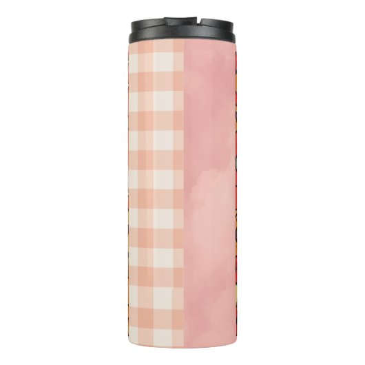 Halloween, Pumpkins Party, Black Pink Thermosbeker (Achterkant)