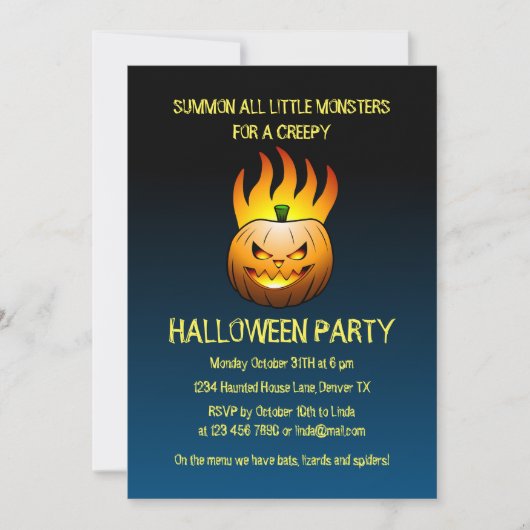 Halloween Pumpkins Party Kaart (Voorkant)