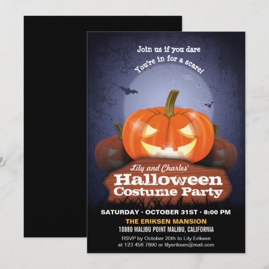 Halloween Pumpkins Party Uitnodiging (Voorkant / Achterkant)