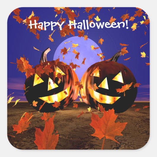 Halloween Pumpkins Plays Vierkante Sticker (Voorkant)