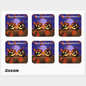 Halloween Pumpkins Plays Vierkante Sticker (Vel)