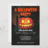 Halloween Pumpkins Spooky Party Dark Haunted House Kaart (Voorkant)