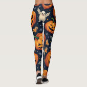Halloween Pumpkins: Spooky Seamless Pattern. Leggi Leggings (Achterkant)