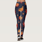 Halloween Pumpkins: Spooky Seamless Pattern. Leggi Leggings (Achterkant)