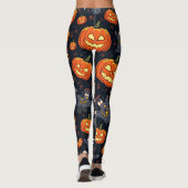 Halloween Pumpkins: Spooky Seamless Pattern. Leggi Leggings (Achterkant)