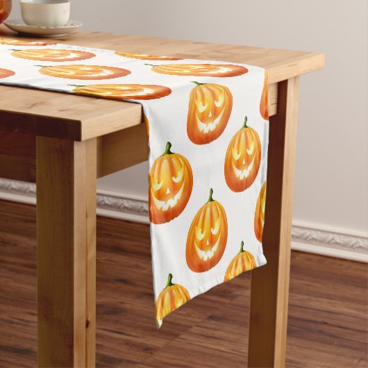 Halloween Pumpkins Table Runner Korte Tafelloper (Voorbeeld)