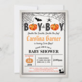 Halloween pumpkins twins babyboy douche kaart (Voorkant)