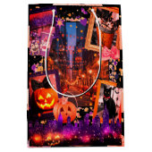 Halloween Pumpkins Vrouwelijk Zwart Medium Cadeauzakje (Voorkant)