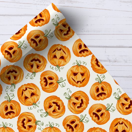 Halloween Pumpkins  Waterverf Pattern Cadeaupapier