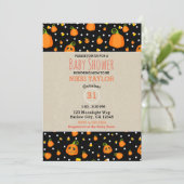 Halloween Pumpkins Whimsical Baby shower Kaart (Staand voorkant)